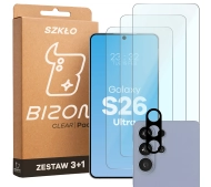 Bizon Szkło + szybka na aparat Glass Clear Pack do Galaxy S26 Ultra 3 sztuki