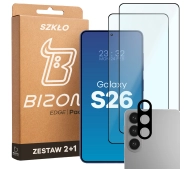 Bizon Szkło + szybka na aparat Glass Edge Pack do Galaxy S26 2 sztuki