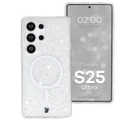 Bizon Case SparklO do Galaxy S25 Ultra Przezroczyste z Brokatem