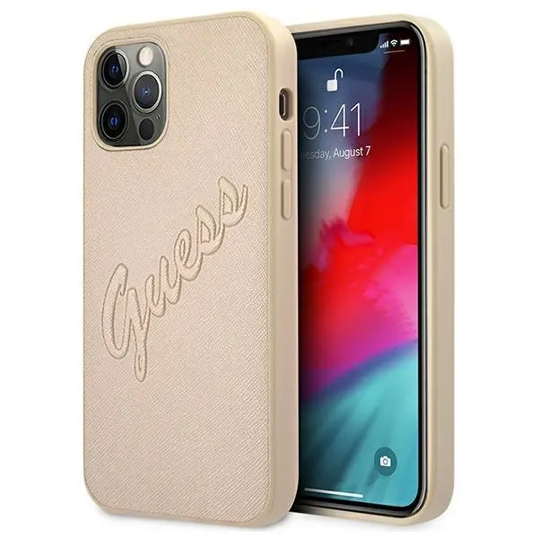 Guess Saffiano Vintage GUHCP12MRSAVSLG do iPhone 12/12 Pro Złoty