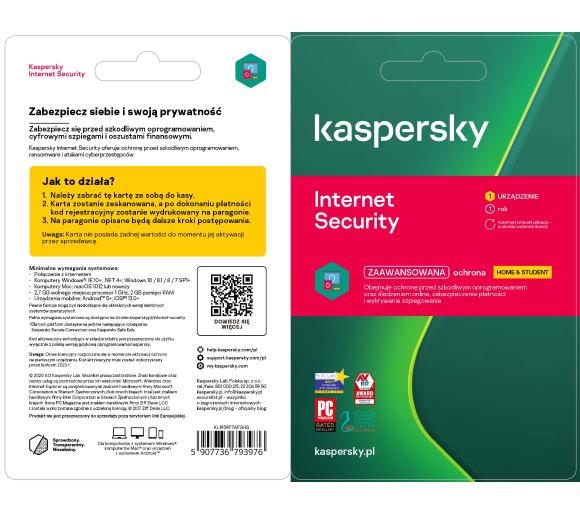 kod ESD Kaspersky Internet Security Home & Student 1U/1Rok (kod)