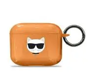 Karl Lagerfeld KLA3UCHFO Choupette Head AirPods 3 Cover Pomarańczowy