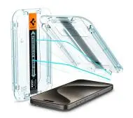 Spigen z aplikatorem Glas.tR EZ Fit do iPhone 15 Pro - 2 pack