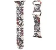 Hello Kitty do Watch 38/40/41mm strap Silicone Tags Graffiti Beżowy