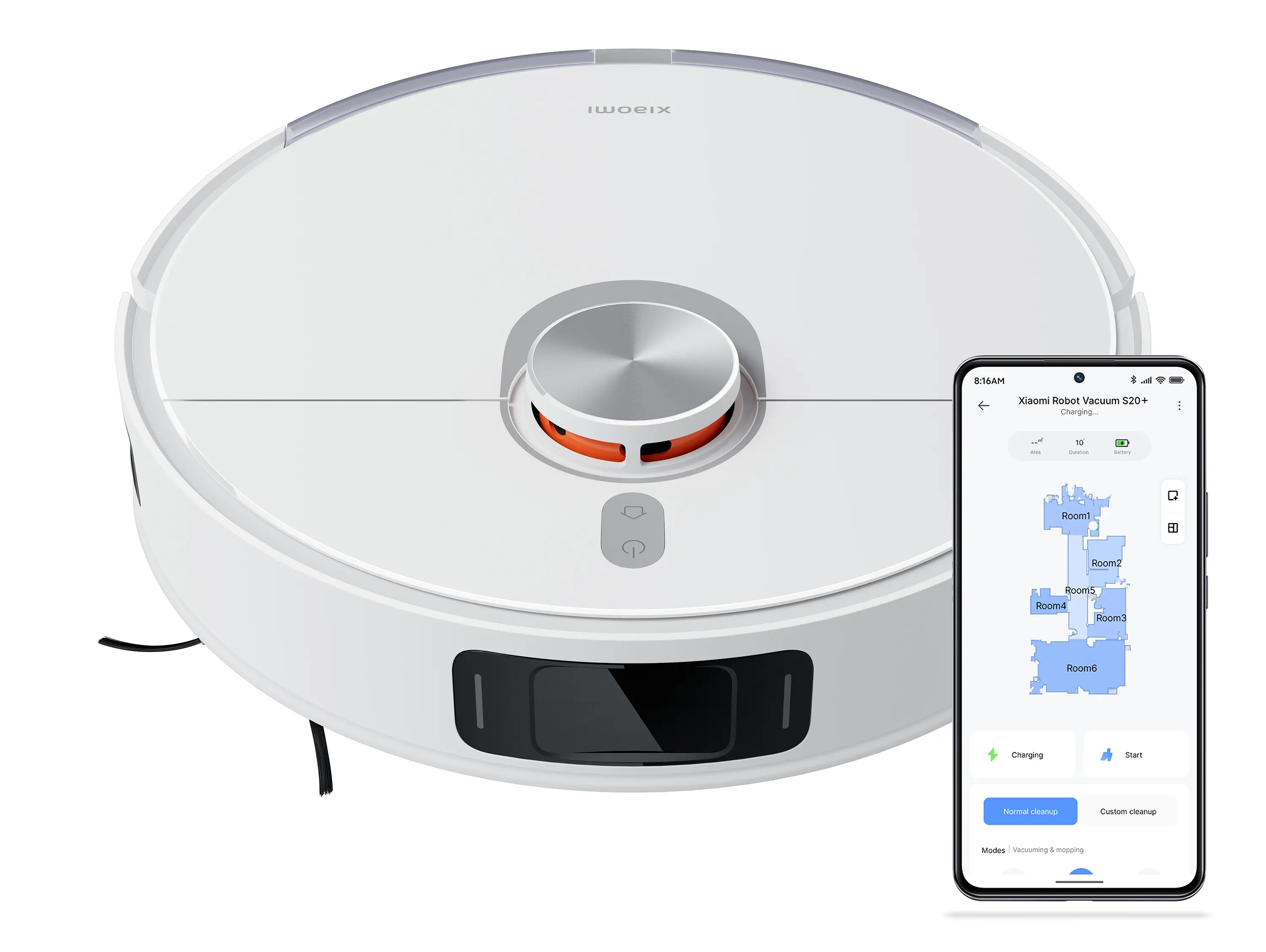 Xiaomi Robot Vacuum S20+ Funkcja mopowania Tworzenie mapy pomieszczenia 65dB