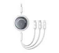 Baseus USB 3w1 Free2Draw USB do micro USB+Lightning+USB-C 3.5A 1,1m Biały