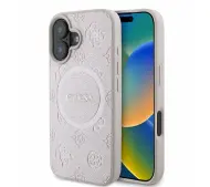 Guess Saffiano Peony Classic Logo MagSafe do iPhone 16 Różowy