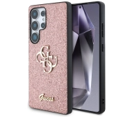 Guess Fixed Glitter Big 4G Metal Logo do Galaxy S25 Ultra Różowy