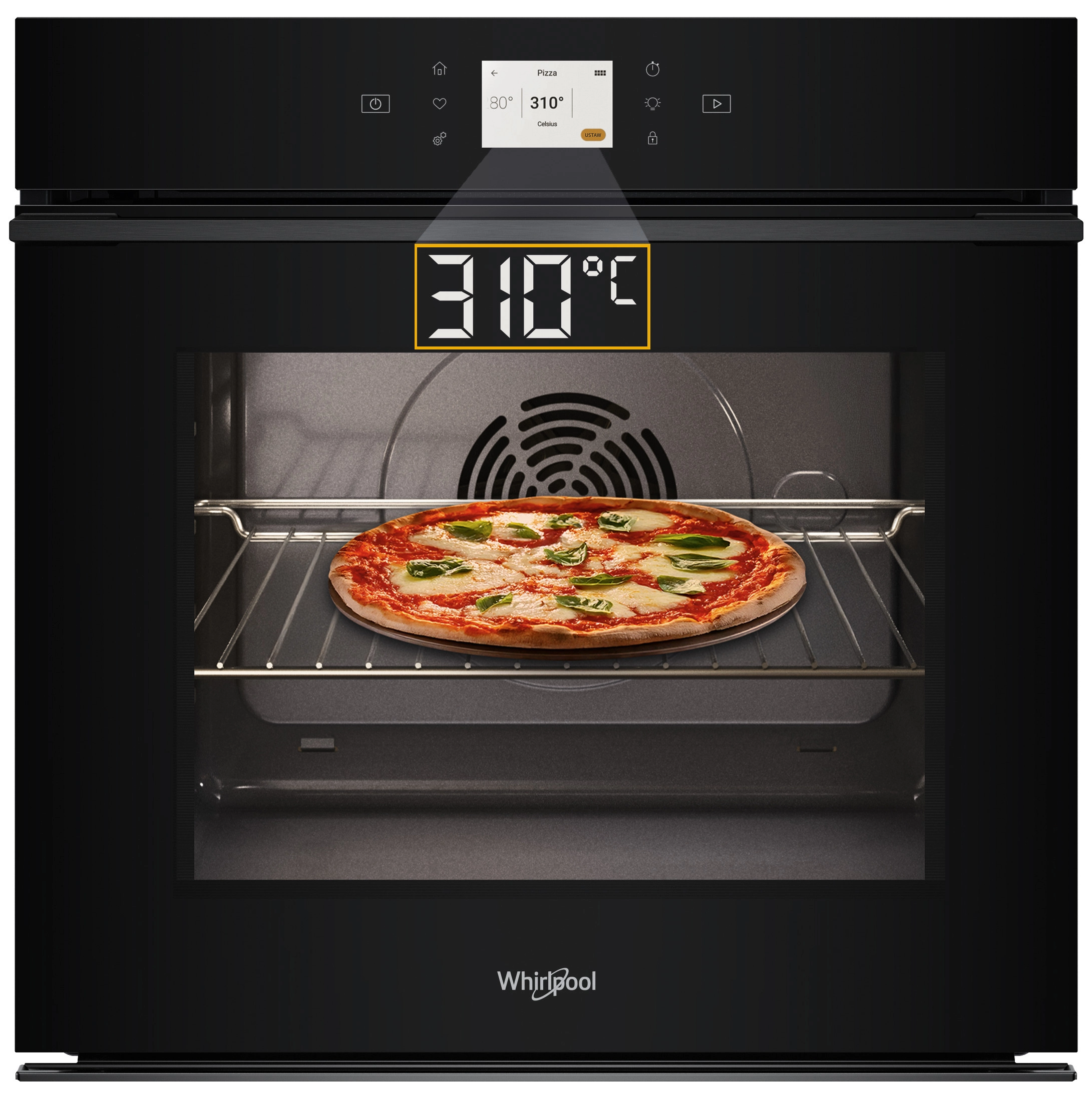 Whirlpool WOI98FPT2SBA Pizza 310C Termoobieg Termosonda AirFry Czarny