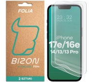 Bizon Hydrogel Front Duo iPhone 16e/14/13/13 Pro/17e 2 sztuki
