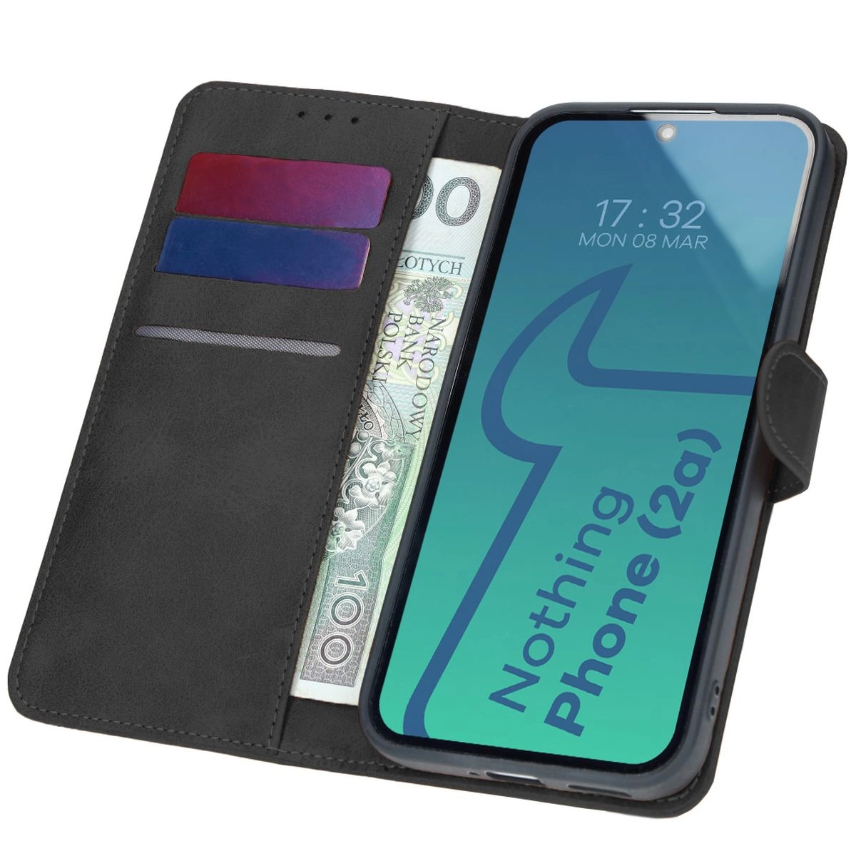 Bizon z klapką Pocket do Nothing Phone (2a)/(2a) Plus Czarny