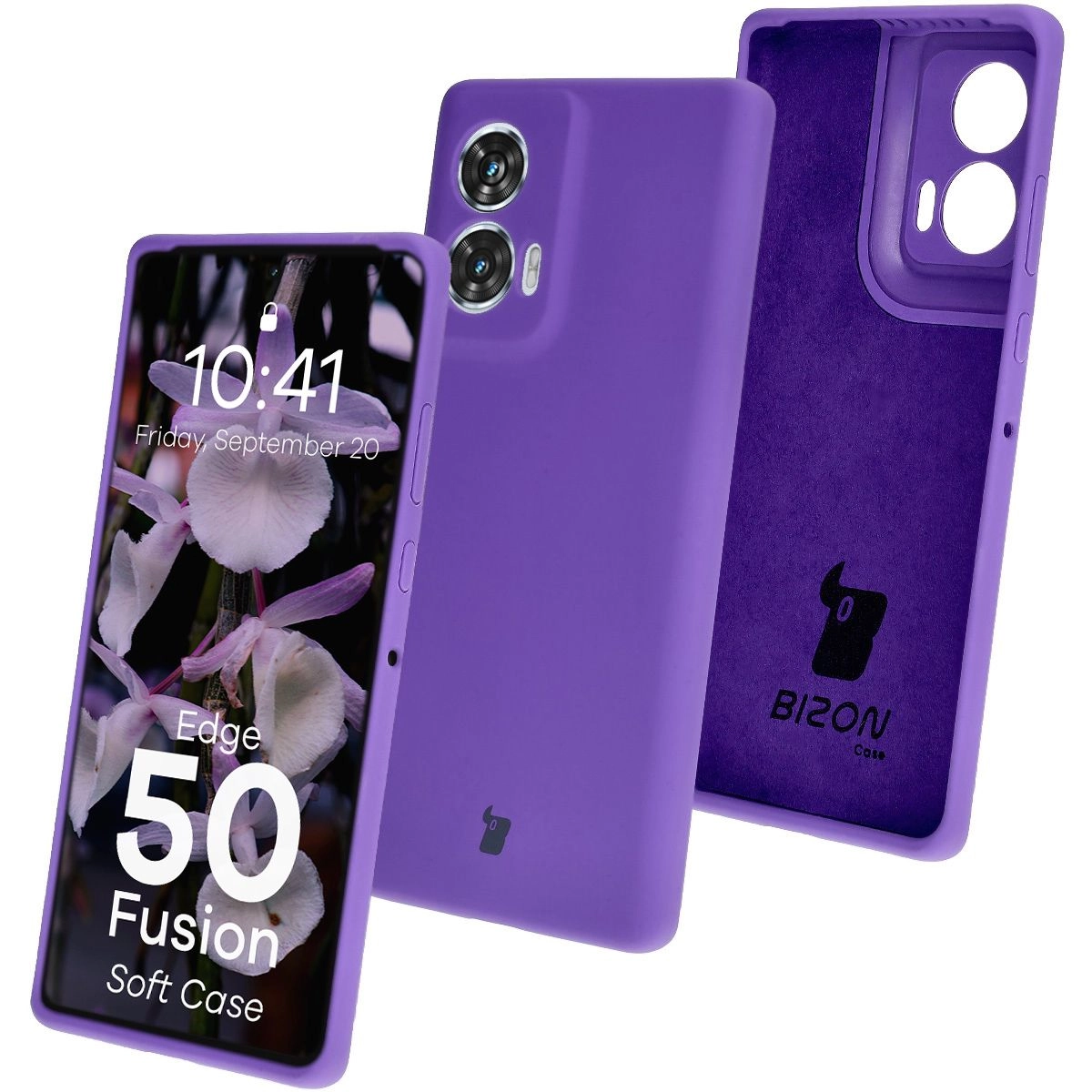 Bizon Silikonowe Soft do Motorola Edge 50 Fusion Fioletowy