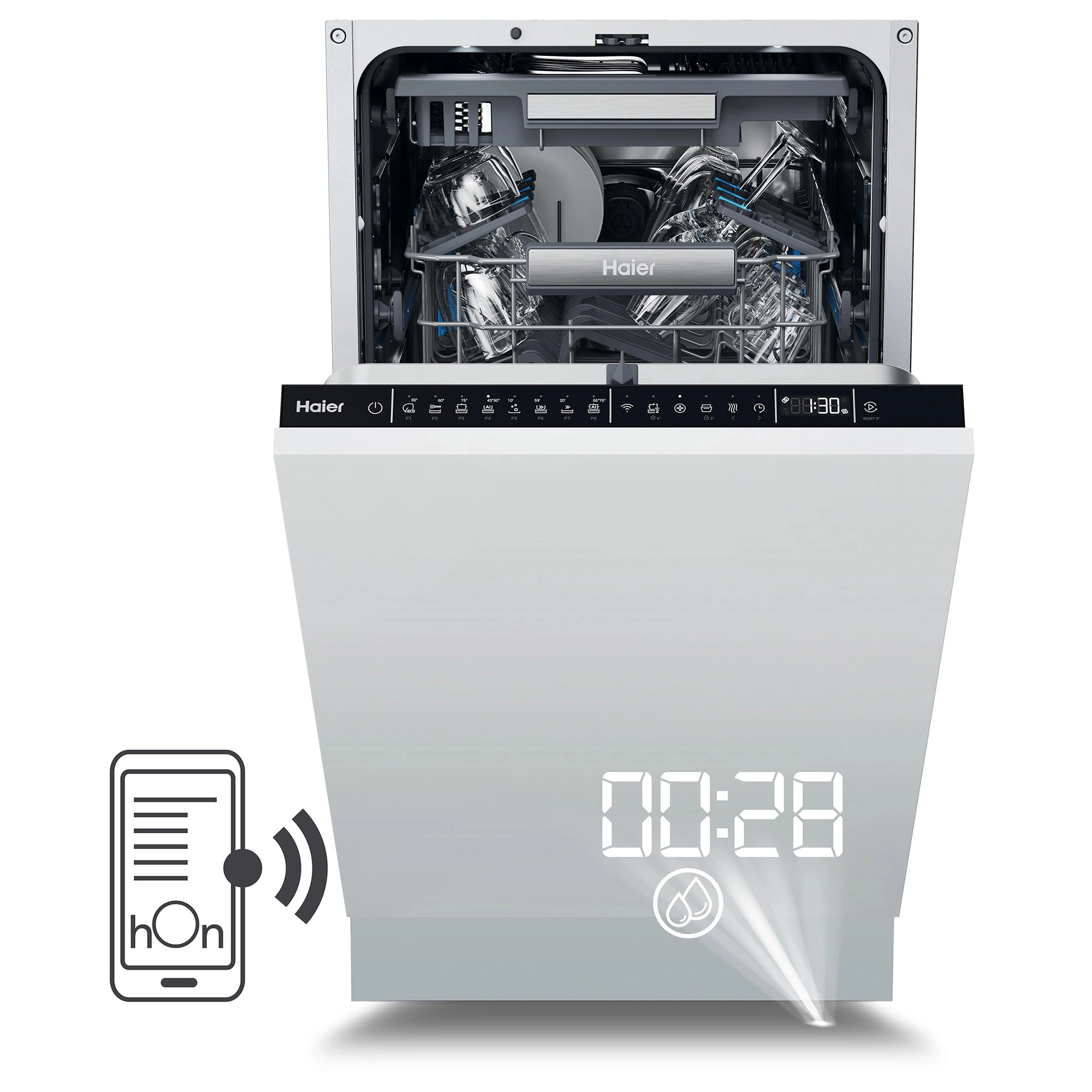 Haier i-Pro Shine Seria 4 XI1C1TB4LPCFB 44,8cm Automatycznie otwierane drzwi Zdalne sterowanie