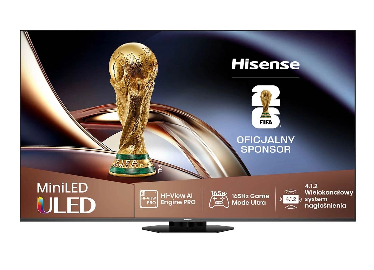 Hisense 55U8Q 55" ULED MiniLED 4K 165Hz Smart TV Funkcje AI Dolby Vision Dolby Atmos HDMI 2.1 DVB-T2