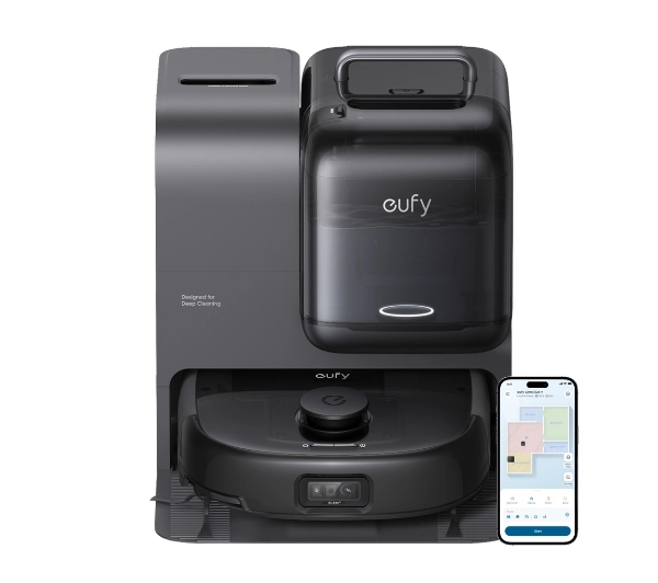 Eufy Omni E28 Funkcja mopowania Stacja oczyszczająca Tworzenie mapy pomieszczenia 57dB Czarny