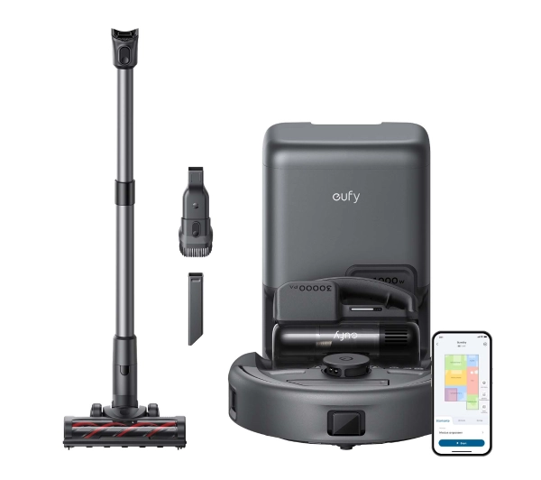 Eufy E20 Stacja oczyszczająca Tworzenie mapy pomieszczenia 57dB Czarny