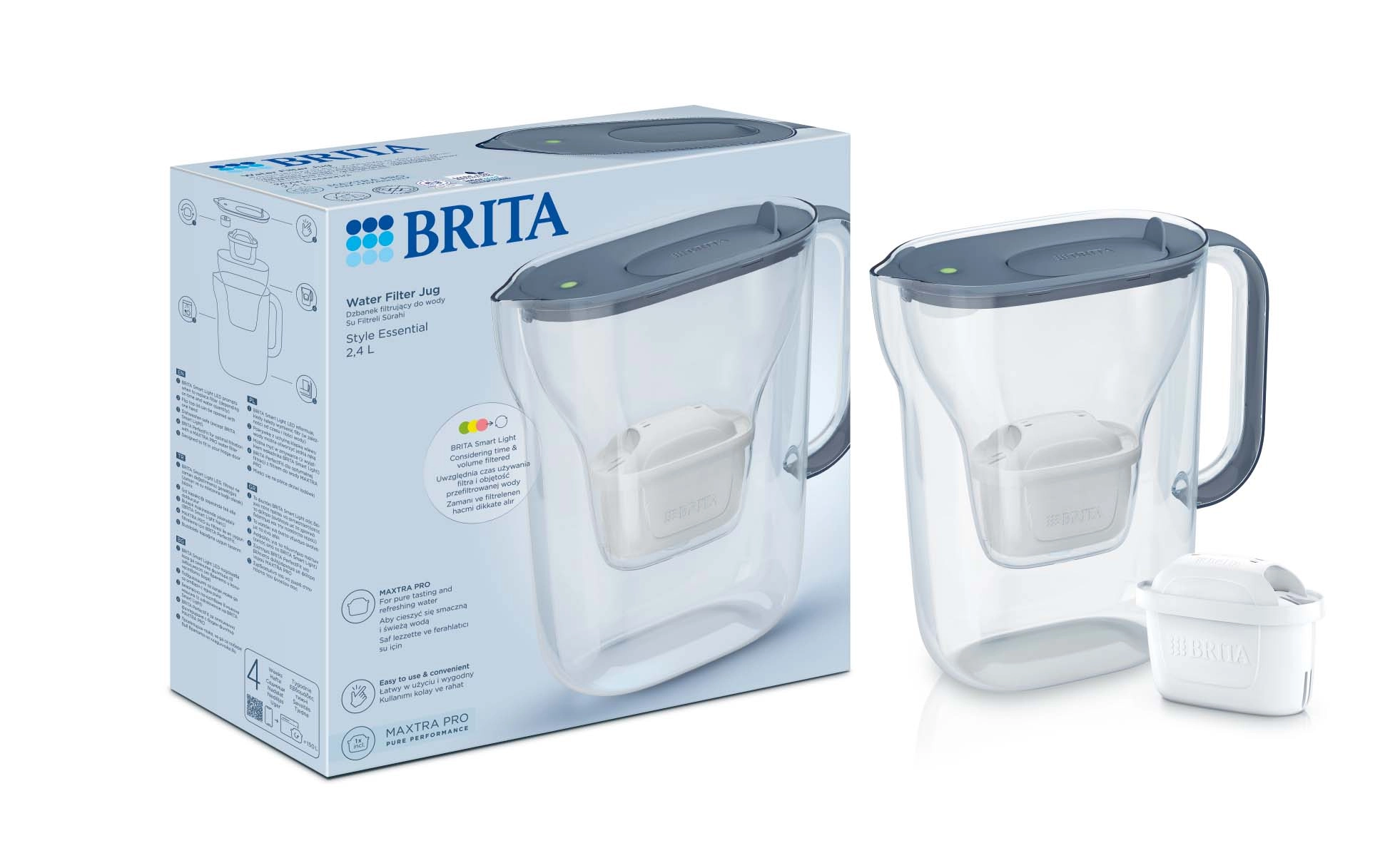Brita Style Essential 2,4l 1 wkład Szary