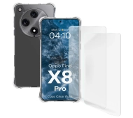 Bizon elastyczne etui Salpa + 2x folia na ekran Clear Pack do Oppo Find X8 Pro
