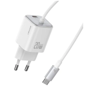USAMS JC Series CC261 20W GaN Mini Fast Charger 2x USB-C Biały