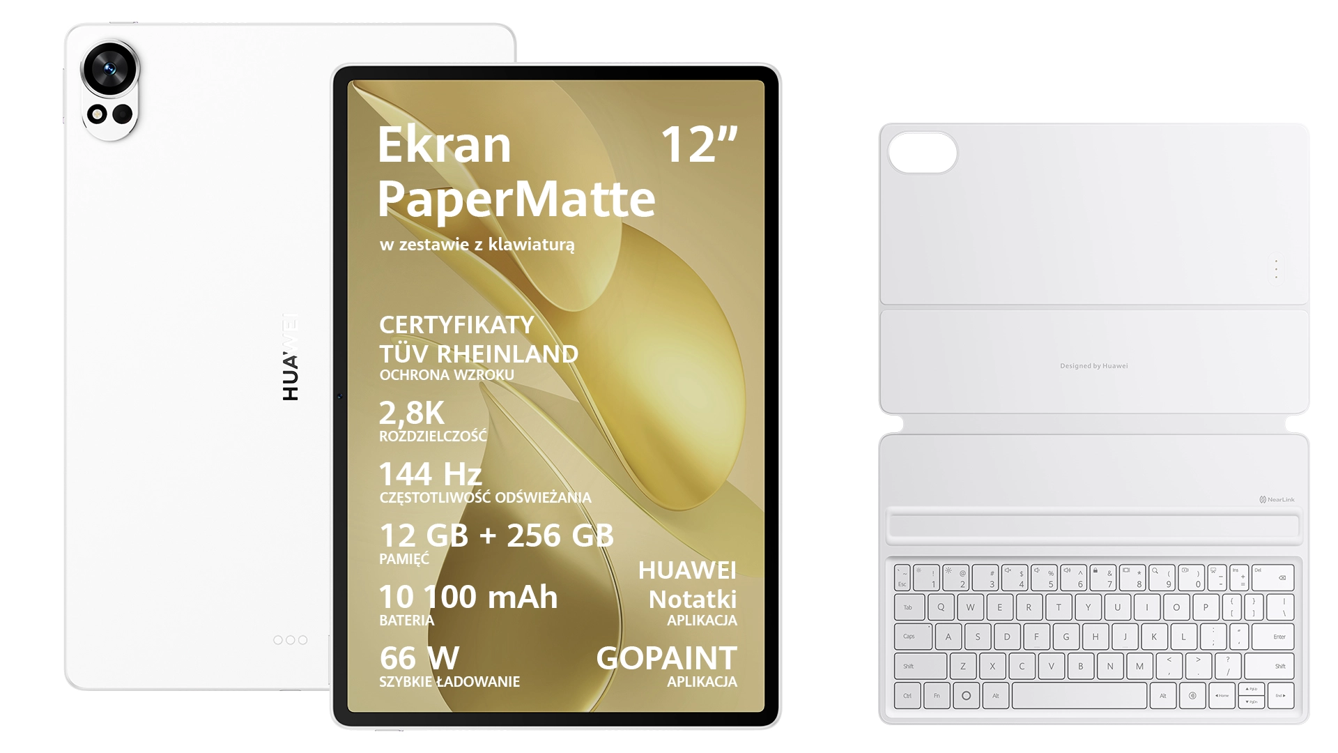 Huawei MatePad PaperMatte Edition 12X 2025 12" 12/256GB Wi-Fi Biały + klawiatura Biały