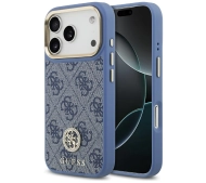 Etui Guess 4G Strass Logo MagSafe do iPhone 17 Pro niebieski