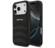 AMG Leather Debossed Lines Logo do iPhone 17 Pro czarny