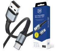 3mk Hyper Cable N-SERIES USB-A do USB-C 2m 9V/2A 18W Czarny