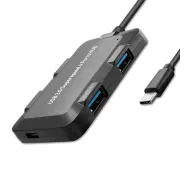 Qoltec 50502 Adapter USB-C 3.1 5w1 4x USB 3.0 micro USB Czarny