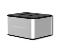 Qoltec 50316 do Dysków 2x HDD/SSD 2.5"/3.5" SATA USB 3.0 Srebrny