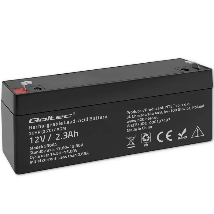 Qoltec 53064 AGM 12V 2.3Ah