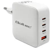 Qoltec 51828 GaN USB-A 3x USB-C 140W Biały