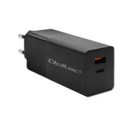 Qoltec 52382 Power Pro GaN USB-A USB-C 100W Czarny