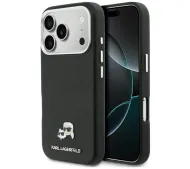 Karl Lagerfeld Karl & Choupette Head Pins Saffiano MagSafe do iPhone 17 Pro Max Czarny