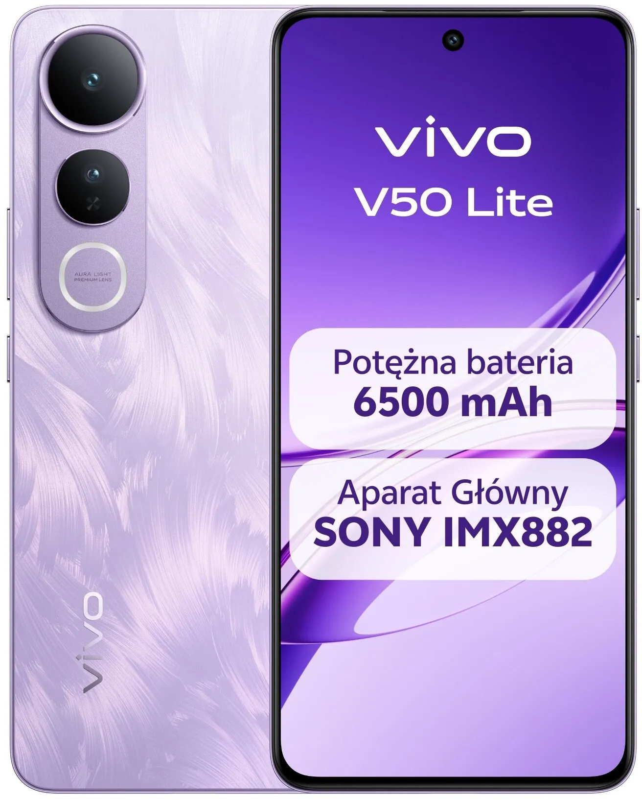 vivo V50 Lite 8/256GB 6.77" 120Hz 50Mpix Fioletowy