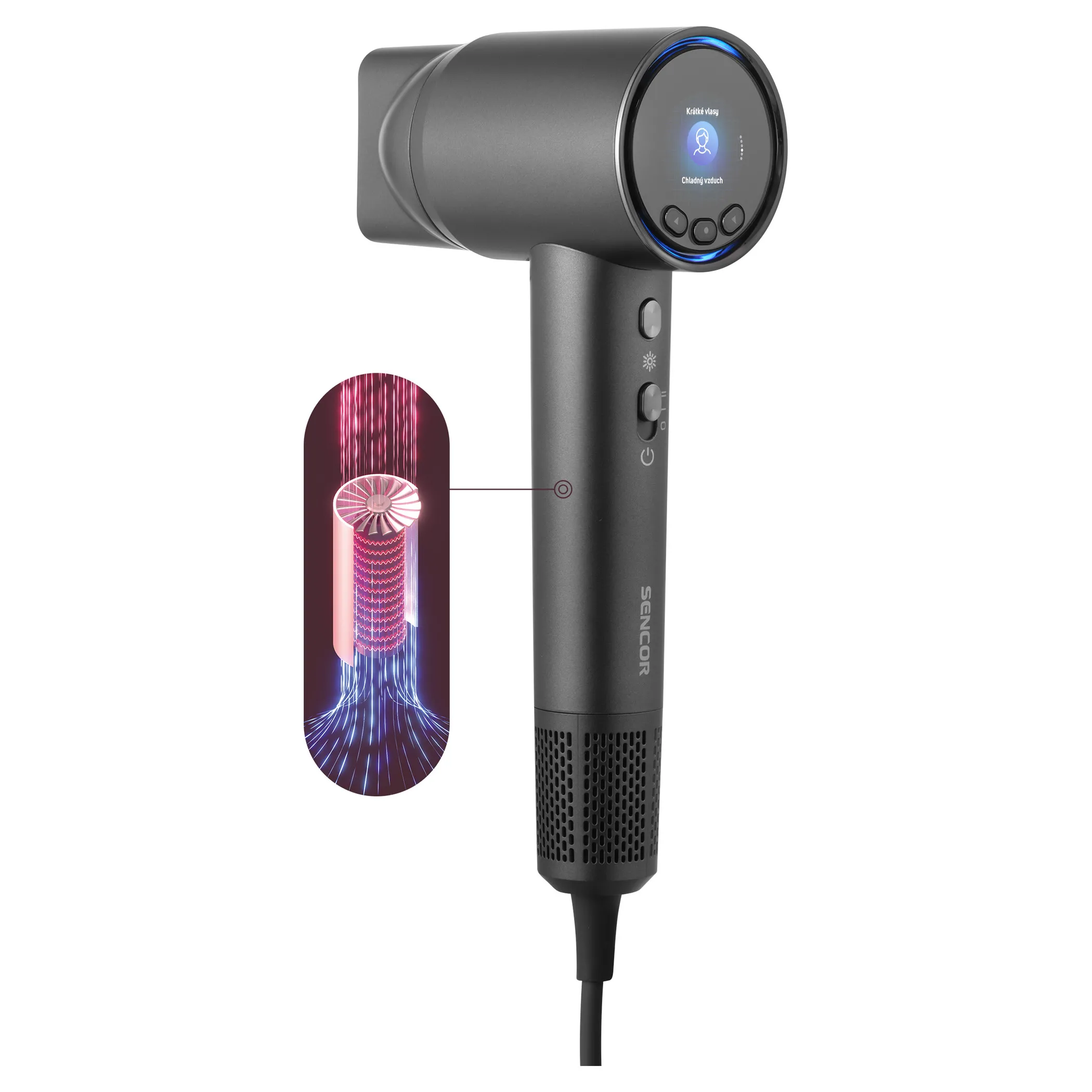 Sencor SHD 8600BK Jonizacja Dyfuzor Zimny nawiew 1600W 2 prędkości