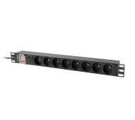 Lanberg RACK PDU 19" 1U 16A 8x 230V PL Czarny 2m