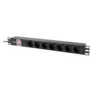 Lanberg RACK PDU 19" 1U 16A 7x Schuko Czarny 2m