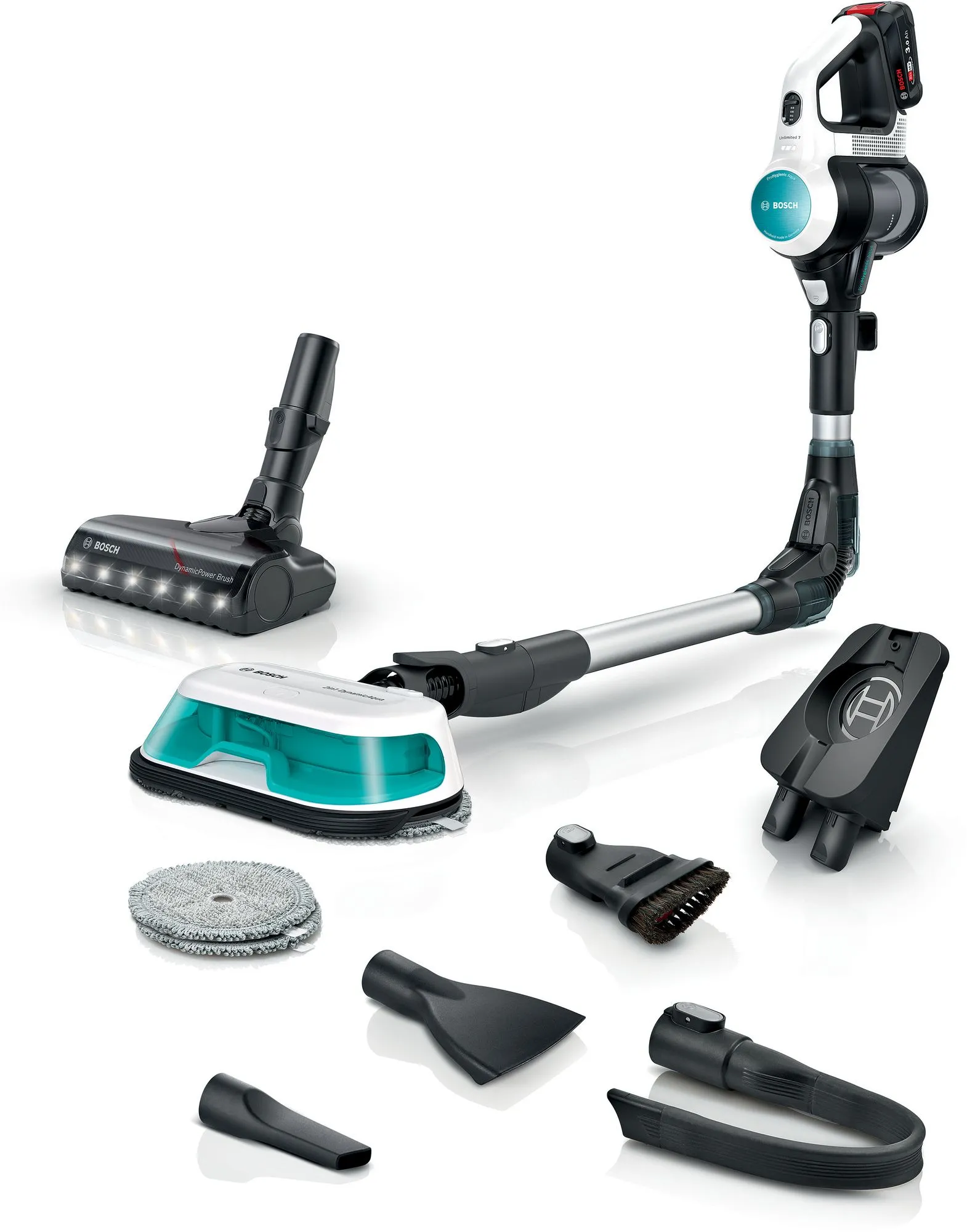 Bosch Unlimited 7 ProHygienic Aqua BCS71HYG4 40min Funkcja mycia Wymienny akumulator