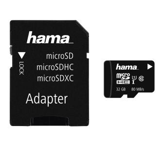 karta pamięci Hama microSDHC 32GB Class 10 UHS-I 80MB/s + Adapter SD