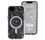 Bizon Case SparklO do iPhone 17e / 16e Przezroczysty-Brokat
