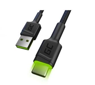 kabel USB Green Cell GC Ray USB - USB-C LED 1,2m (czarny)