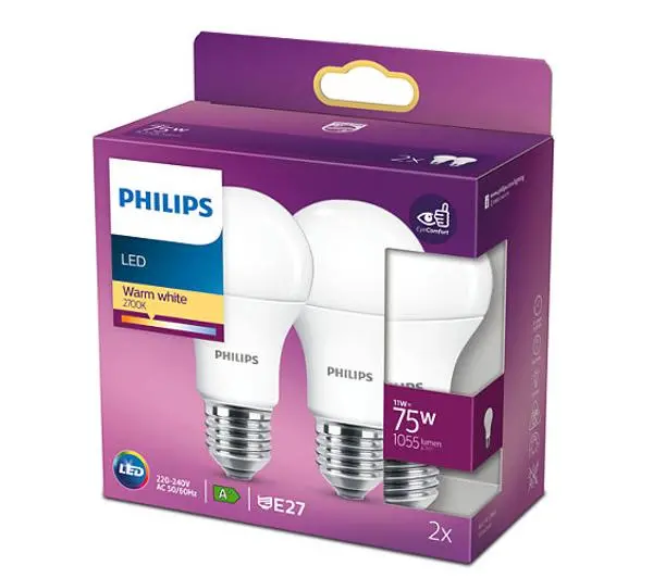 Philips LED 11W (75W) E27 2szt.