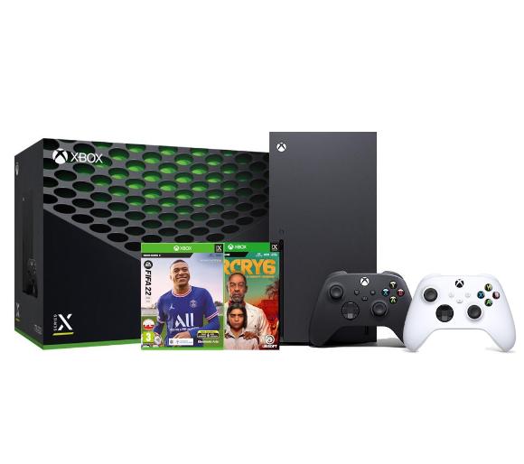 konsola Xbox Series X Xbox Series X + Far Cry 6 + FIFA 22 + dodatkowy pad (biały)