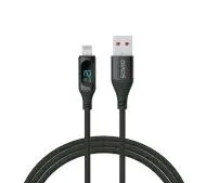 Savio CL-173 USB-A-LIGHTNING 1M + wyświetlacz cyfrowy Czarny