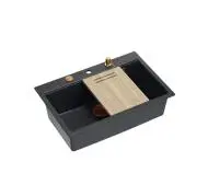 Quadron HQM7650U8_PVDC1 Marc Workstation Granitowy Czarny metalik/Miedziany