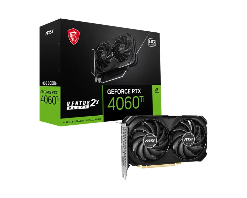 MSI GeForce RTX 4060 Ti VENTUS 2X BLACK OC 8GB GDDR6 128bit DLSS 3