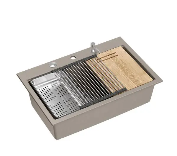 Quadron MARC 110 HQM7650U4_BS Granitowy Soft taupe/Stal szlachetna