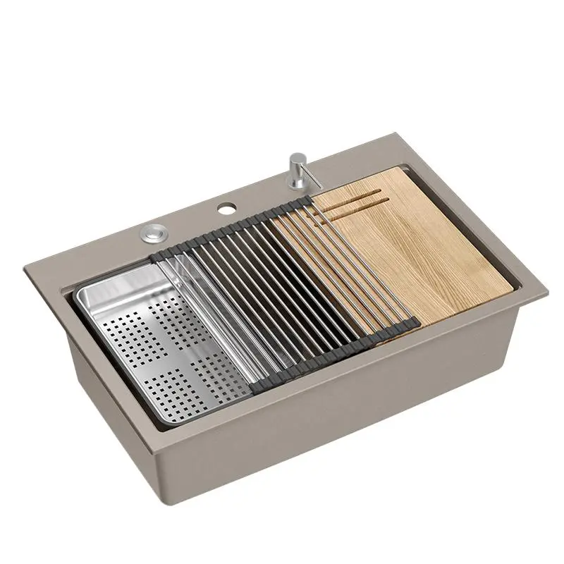 Quadron MARC 110 HQM7650U4_BS Granitowy Soft taupe/Stal szlachetna