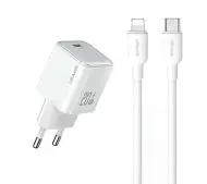 USAMS YXXLOGTC03 1x USB-C PD3.0 Fast Charging + kabel USB-C/Lightning Biały
