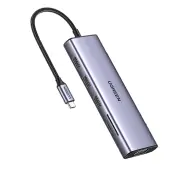 UGREEN 10w1 Revodok CM498 3x USB-A 3.0 HDMI VGA RJ45 SD/TF AUX3.5mm PD Converter Szary